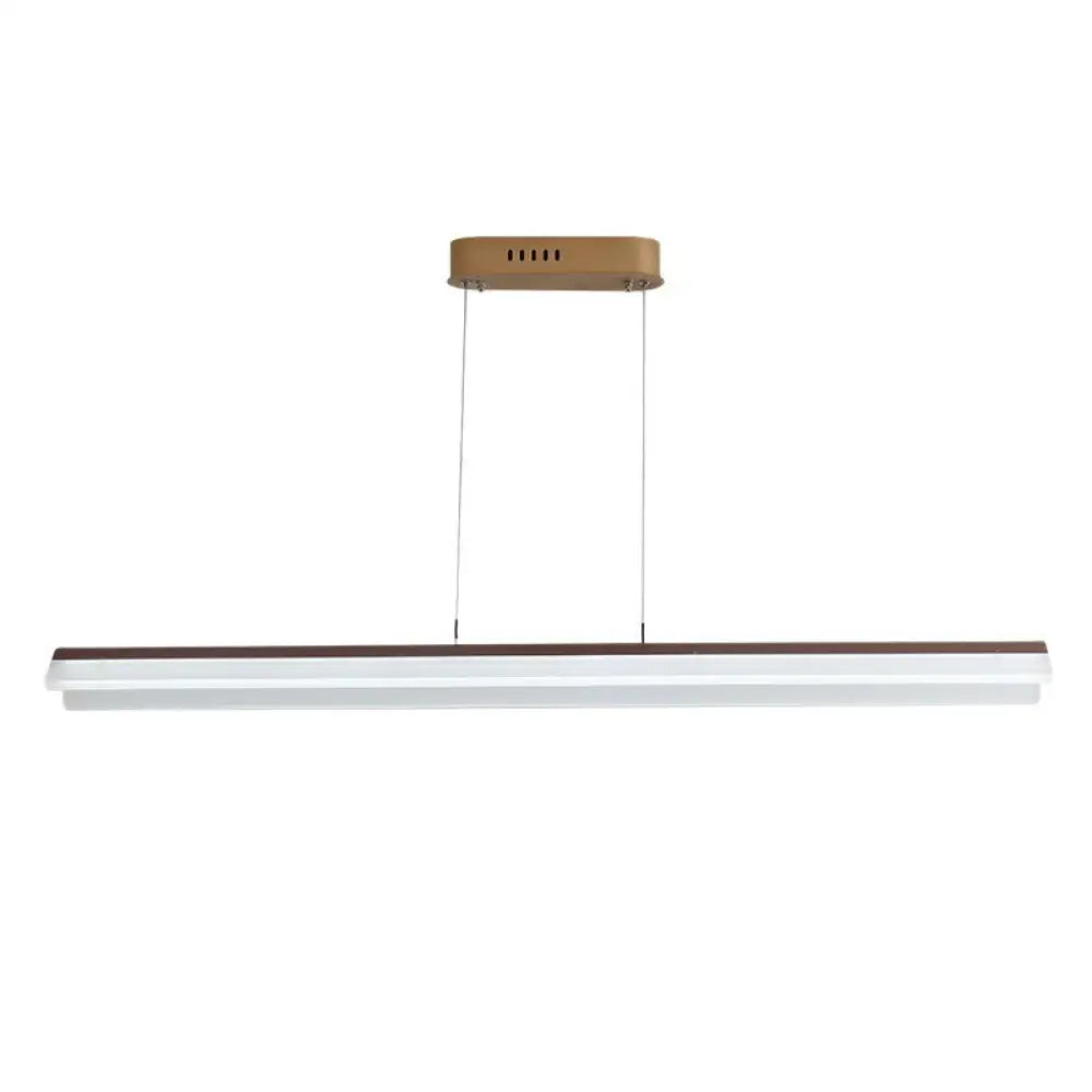 Modern Led Acrylic Coffee Linear Pendant Light Fixture For Dining Room
