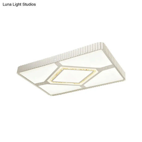 Modern Led Crystal Ceiling Flush Mount Lamp With Multi-Pattern Design