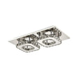 Modern Led Crystal Flush Mount Ceiling Light With Beveled Square Design For Corridor Chrome Finish
