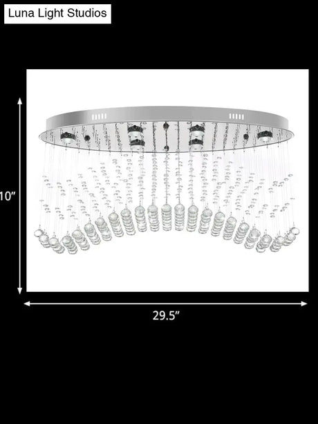 Modern Led Crystal Orb Ceiling Light In Chrome Finish For Bedrooms