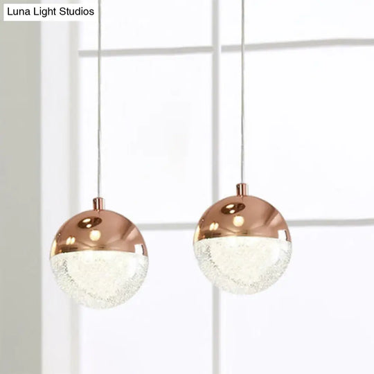 Modern Crystal Led Pendant Light: Chrome/Gold Finish Ideal For Dining Room Gold