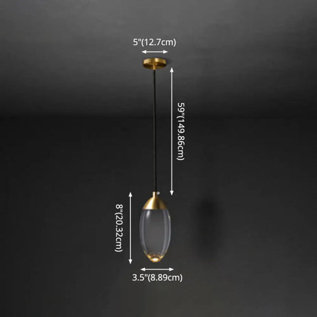 Led Crystal Suspension Pendant - Modern Gold Teardrop Lighting Fixture