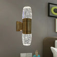 Modern Led Crystal Wall Sconce Light In Brass For Bedroom