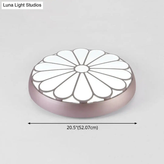 Modern Led Floral Metal Flush Mount Ceiling Lamp For Bedroom Lighting