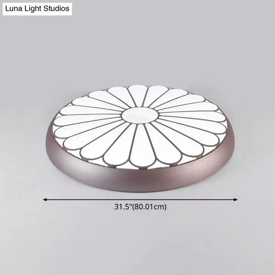 Modern Led Floral Metal Flush Mount Ceiling Lamp For Bedroom Lighting