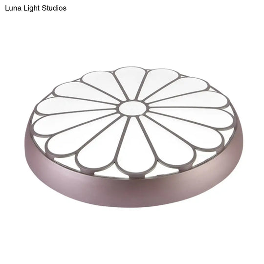 Modern Led Floral Metal Flush Mount Ceiling Lamp For Bedroom Lighting