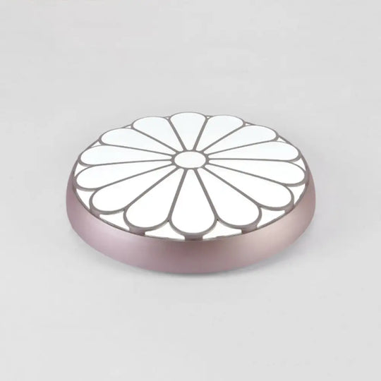 Modern Led Floral Metal Flush Mount Ceiling Lamp For Bedroom Lighting Purple / 20.5