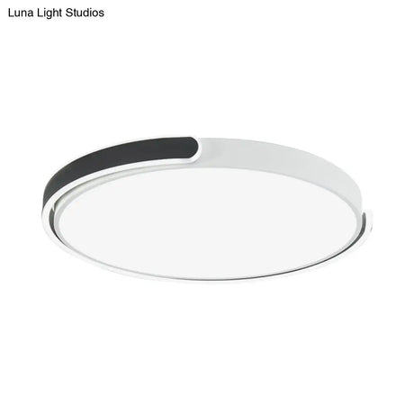 Modern Led Flush Ceiling Light With Acrylic Shade In Black/White/Champagne 15’/19’/23’