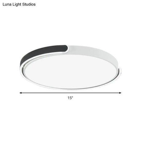 Modern Led Flush Ceiling Light With Acrylic Shade In Black/White/Champagne 15’/19’/23’