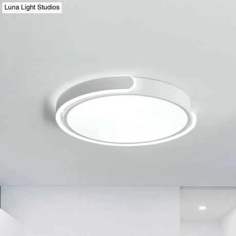 Modern Led Flush Ceiling Light With Acrylic Shade In Black/White/Champagne 15’/19’/23’