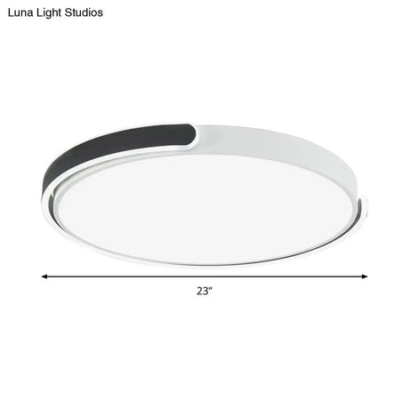 Modern Led Flush Ceiling Light With Acrylic Shade In Black/White/Champagne 15’/19’/23’