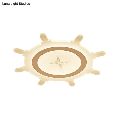 Modern Led Flush Ceiling Light With Rudder Acrylic Shade - Ideal For Child Bedroom