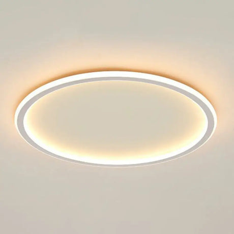 Modern Led Flush Mount Ceiling Light - Extra - Thin Aluminum Fixture In White / Warm Round