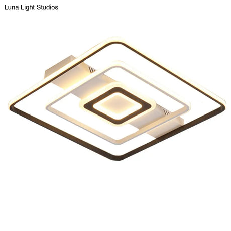 Modern Led Flush Mount Ceiling Light Fixture For Black And White Living Room - Aluminum Frame