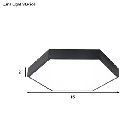 Modern Led Flush Mount Ceiling Light For Bedroom With Acrylic Hexagon Shade