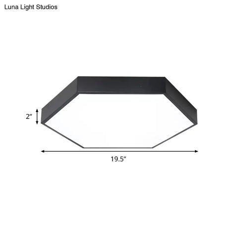 Modern Led Flush Mount Ceiling Light For Bedroom With Acrylic Hexagon Shade