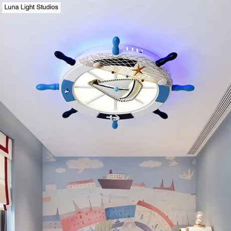 Modern Led Flush Mount Ceiling Light For Child’s Mediterranean - Style Bedroom