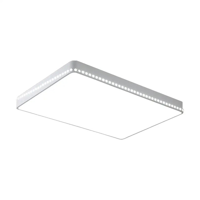 Modern Led Flush Mount Ceiling Light In White/Gold With Crystal Accents