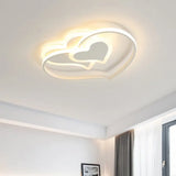Modern Led Flush Mount Ceiling Light With Heart - Shaped Acrylic Shade - Black/White/Pink Finish