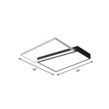 Modern Led Flush Mount Light For Bedroom Ceiling With Sleek Acrylic Shade Black / 18 Remote Control