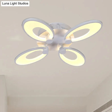 Modern Led Flush Mount Light For Dining Room With Acrylic Shade - 4/6/9 Lights Warm/White/Natural