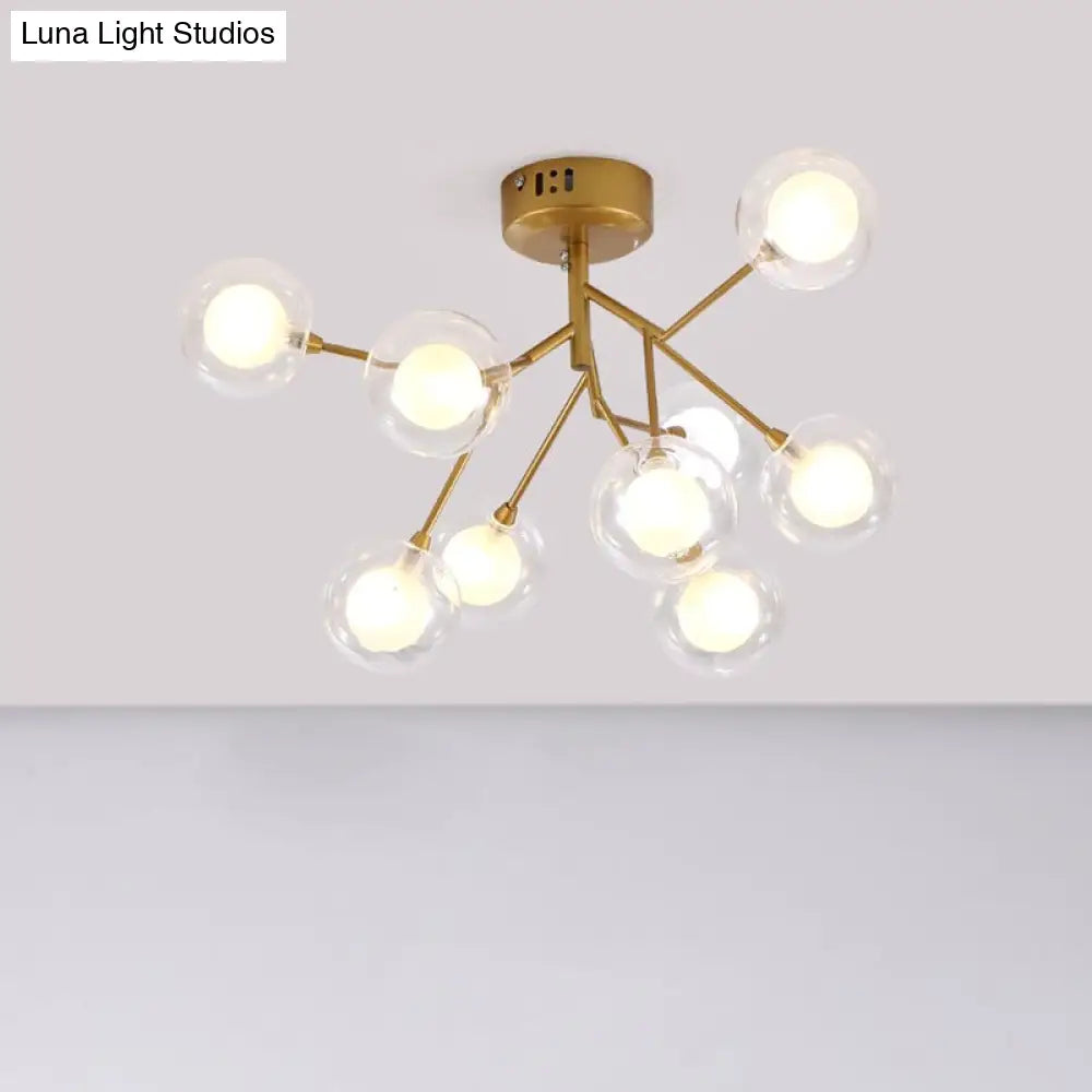 Modern Led Flushmount Ceiling Lamp - Metallic Contemporary Lighting For Bedroom
