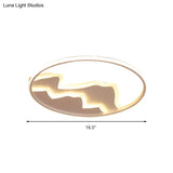 Modern Led Flushmount Ceiling Light In White - Acrylic Mountain Design For Living Room Or Hallway