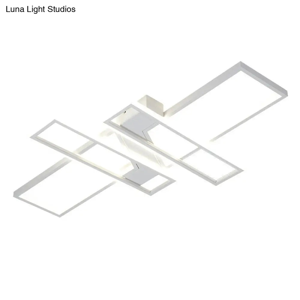 Modern Led Frame Ceiling Mount Light For Living Room - Acrylic Semi Flush Fixture