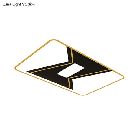 Modern Led Gold Splicing Ceiling Lamp In White/3 Colors - Metallic Flush Mount Fixture