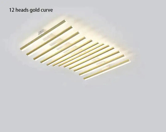 Modern Led Living Room Ceiling Lamp Simple Nordic Creative Square Line Restaurant Light In The