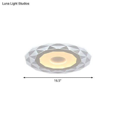 Modern Led Living Room Flush Mount Light With Diamond-Shaped Acrylic Shade -