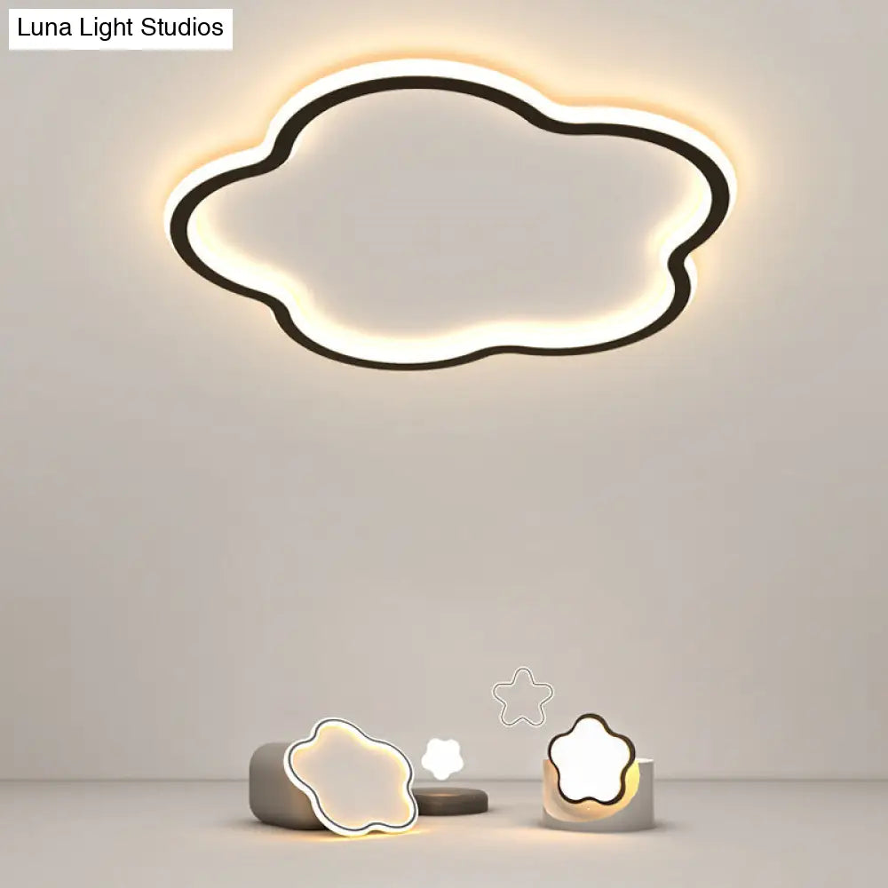 Modern Led Metal Flush Mount Ceiling Light Fixture For Flower Bedroom Illumination