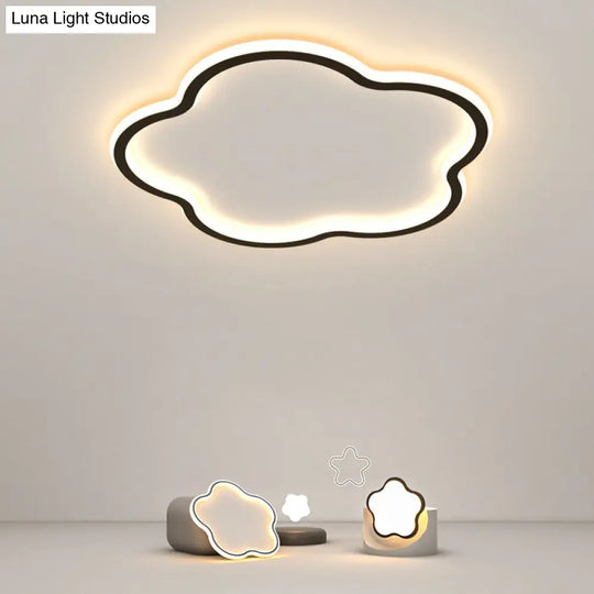 Modern Led Metal Flush Mount Ceiling Light Fixture For Flower Bedroom Illumination