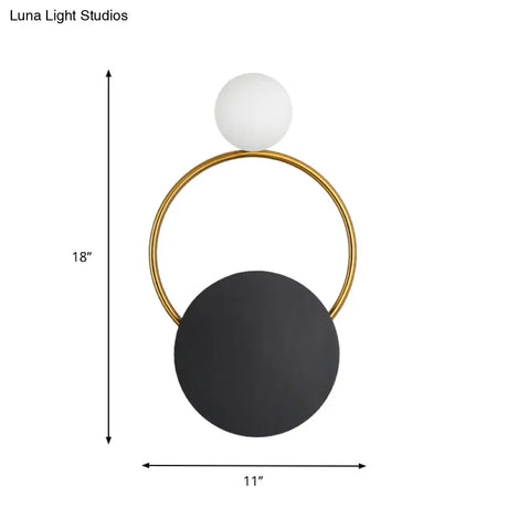 Modern Led Metal Wall Mounted Light Fixture In Black With White/Yellow Lighting
