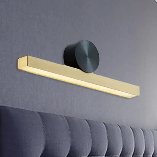 Modern Led Metallic Wall Sconce Lamp With Brass Finish And White/Warm Light / Warm