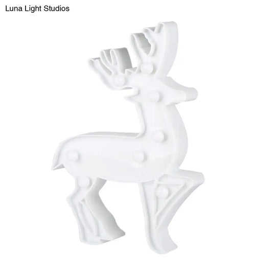Modern Led Nightstand Light - White Christmas Elements And Battery Powered