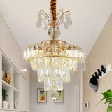 Modern Led Pendant Chandelier With Clear Crystal Shade - Elegant Dining Room Ceiling Light