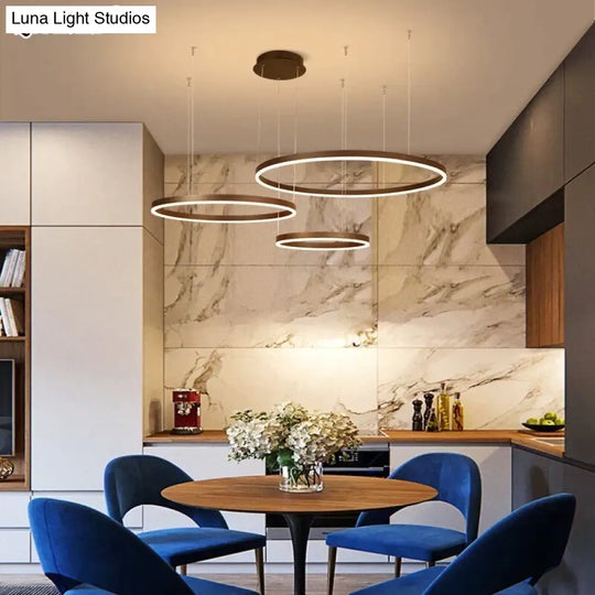 Modern Led Pendant Lights For Living Dining Room Dimmable Suspension Luminaire Suspendu Circular
