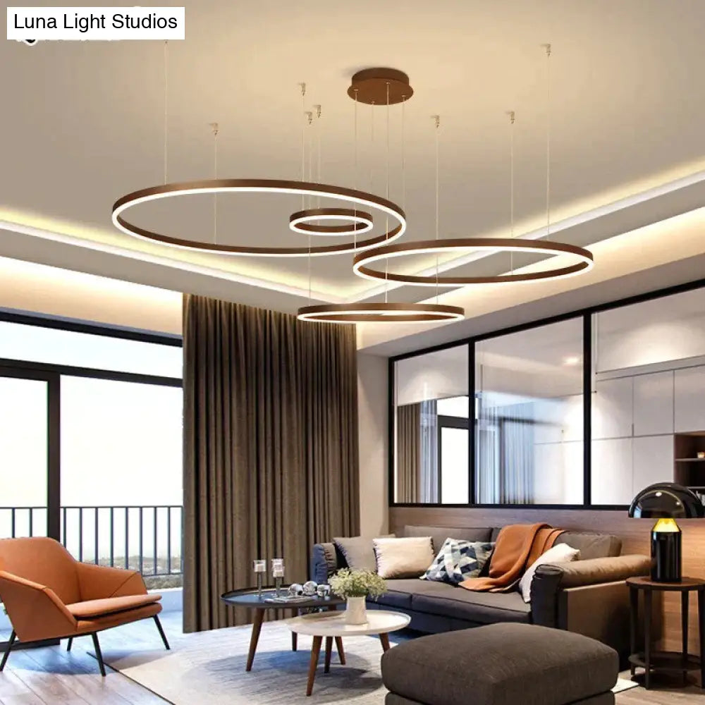 Modern Led Pendant Lights For Living Dining Room Dimmable Suspension Luminaire Suspendu Circular