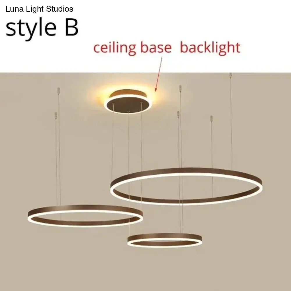Modern Led Pendant Lights For Living Dining Room Dimmable Suspension Luminaire Suspendu Circular
