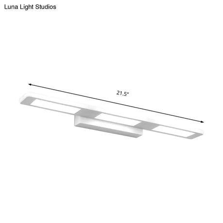 Modern Led Rectangular Acrylic Vanity Wall Light - White/Warm