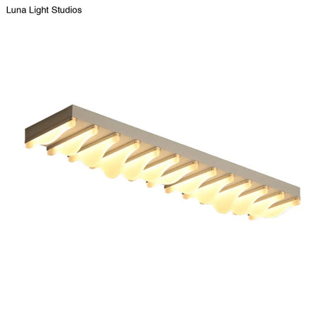 Modern Led Rectangular Ceiling Flush Light Fixture - 16’/23.5’/31.5’ Wide White Flushmount