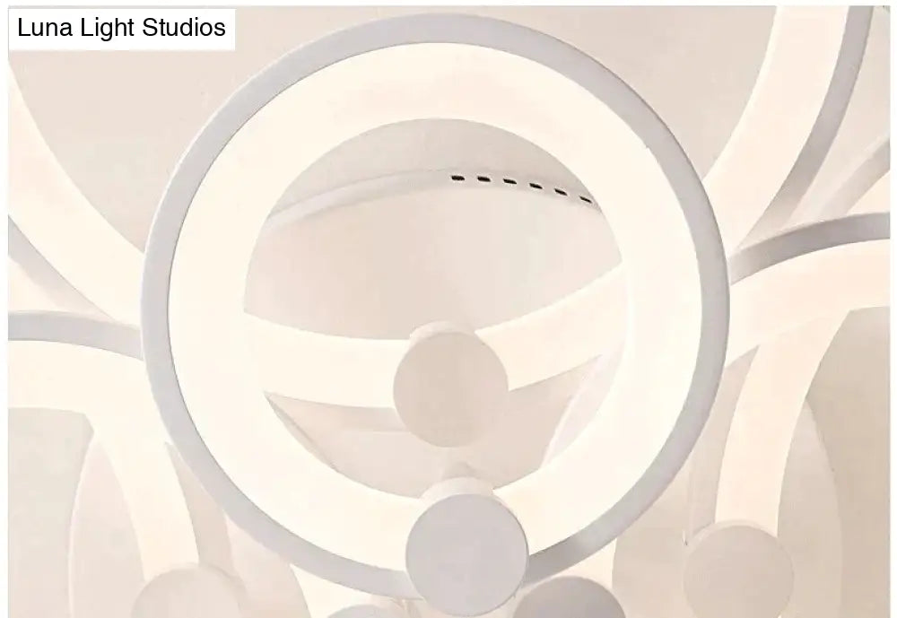 Modern Led Rings Ceiling Lamp For Kitchen Living Room Study Bedroom Dimmable + Remote Control