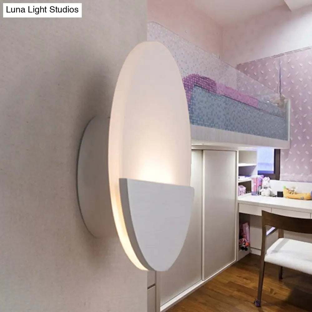 Modern Led Sconce Light: Sleek White Round/Square Design Single Acrylic Wall Lighting In Warm/White