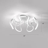 Modern Led Semi Flush Mount Ceiling Light With Seamless Curves - Ideal For Bedrooms White /