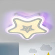 Modern Led Star Ceiling Light For Stairway Or Kindergarten - White Flush Mount With Acrylic Fixture