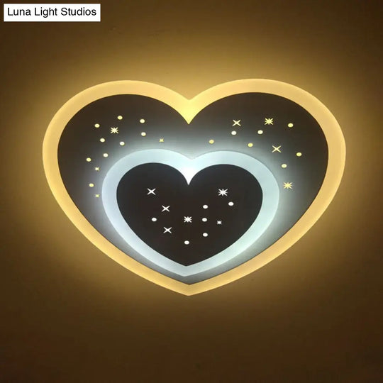 Modern Led Starry Flush Mount Wall Light In White: Triangle Rhombus & Star Design For The Bedroom