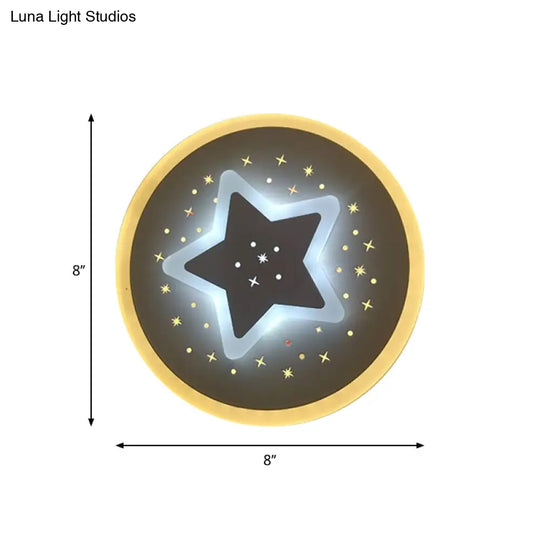 Modern Led Starry Flush Mount Wall Light In White: Triangle Rhombus & Star Design For The Bedroom