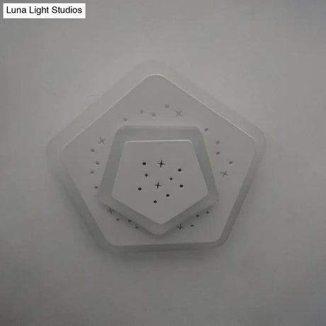 Modern Led Starry Flush Mount Wall Light In White: Triangle Rhombus & Star Design For The Bedroom