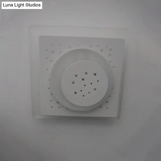 Modern Led Starry Flush Mount Wall Light In White: Triangle Rhombus & Star Design For The Bedroom